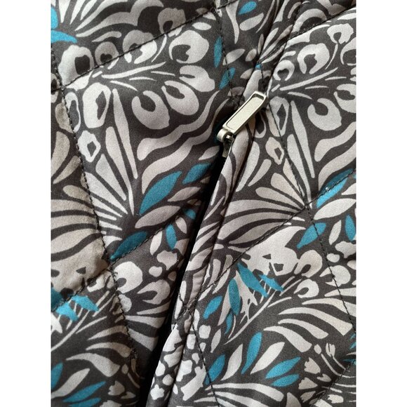 Croft & Barrow Womens Quilted Vest L Blue & Gray Floral Pattern - Picture 7 of 8